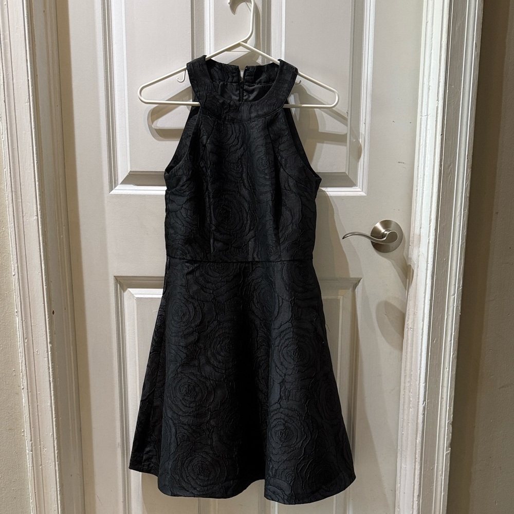 Calvin Klein Black Halter Textured Mini Dress Size 4 NWOT